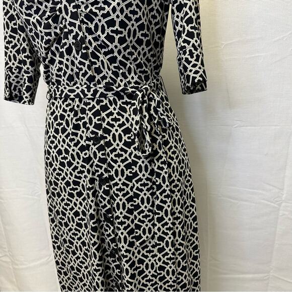 Laundry by Shelli Segal Black and White Geometric Patterned Dress - Size 4 - Picture 10 of 13